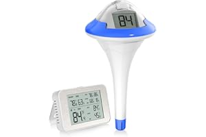 BALDR Pool Thermometer Wireless, with Indoor Temperature Monitor, IPX7 Waterproofing and Larger Digital Display Easy to Read, The Indoor and Pool Temperatures at Your Fingertips
