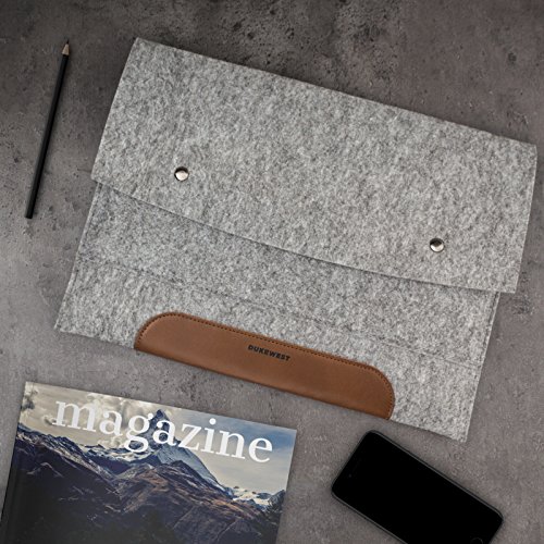 DUKEWEST 13,3 Zoll Tasche Hülle Sleeve Premium Filz Handmade für Macbook Pro / Air Laptop Notebook Ultrabook Surface Book iPad Pro 12,9″ - 5