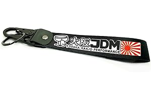 Streetculture JDM TUNING PERFORMANCE Nylon Jet Tag Llavero - Auto Garage Custom Car Accessories Accesorios Lanyard Lanyard Llavero Llavero, Negro , 13x3cm