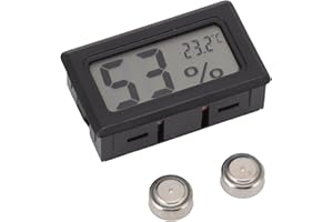 JEANOKO Termometr Higrometr Czarny Cyfrowy Wyświetlacz LCD HD Wbudowany Elektroniczny Miernik Temperatury i Wilgotności do Domowej Restauracji Szafka Kuchenna Pudełko na Cygara