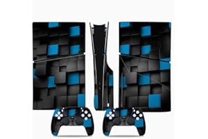 SZAERFA Console and Controller Accessories Cover Skins for Sony PS5 Slim Disc Edition,Carbon Fiber Protective Wrap Cover Vinyl Sticker Decals for Playstation 5 Slim,Game Console Accessories (0045)