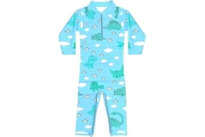 weVSwe Traje de baño para bebé UPF 50+ Manga Larga Rash Guard con Cremallera en la Entrepierna