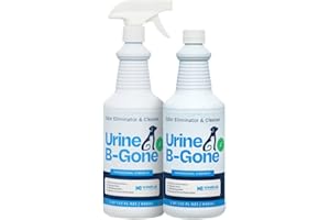 KINZUA ENVIRONMENTAL Urine B-Gone, Professional Enzyme Odor Eliminator & Pet Stain Remover, Human, Cat & Dog Urine Cleaner, Effective on Laundry, Carpets & More (947 ml (Pack of 2), Original)