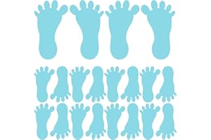 ‎TOYANDONA TOYANDONA 24 Stück Blaue Schaumstoffaufkleber in Form kleiner Füße, entfernbare Wandaufkleber für Übungen und Trainings, Schulunterricht, Fortschritt