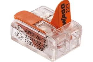 WAGO® Terminal 2 Conductor 4mm² Connection Terminal with Lever 221-412 (Pack of 16)