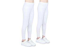 infatti 2-Pack Leggings per Ragazze Traspiranti in Tessuto di Cotone Pantaloni alla Moda per Bambini Comodi Pantaloni per Bambine Sportivi Balletto Scuola Ginnastica