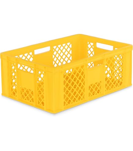 Produktbild von 4x Transport-Stapelkasten TK450-0 Rot – 400x300x50 Mm, 4 Liter, PP, 20 Kg Traglast – Lebensmittelecht, Made In Germany