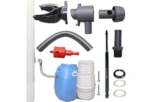 ONEMEAN Waterbutt Connector Kit, Water Butt Connector Kit with Tap, Downpipe Diverter & Hose,Guttering Rainwater Kit,Catch Rain Water for Outdoor
