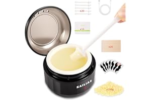 KAILIAS Nose Wax Kit,Nasenhaar Wachs,Nasenwachs Haarentfernung Set für Männer und Frauen,Tragbarer Nasenhaarentferner,Nase Waxing Set Mini Wax Maschine mit 100g Wax,20 nasenwachs stäbchen,USB-Schnellwärmung
