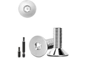 STELLARILL 40 Stk senkkopfschrauben edelstahl M6x16mm Innensechskant M6 edelstahlschrauben Senkkopf Schrauben Steckdose Gewindeschrauben Senkschraube mit 2 Stk Sechskant Schrauberkopf DIN 7991/ISO 10642(Silber)