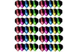 Uoeo 60 Pack Standard Dart Flights Wholesale Aurora Durable PET Dart Flights Perfect Accessories Equipment Supplies for Dart Games, 5 Colors Aurora Style