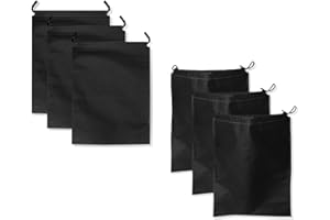QEEQPF Bolsa de Zapatos de Viaje de 6 Piezas, Bolsa de Zapatos a Prueba de Polvo, Bolsa portátil de Almacenamiento de Zapatos de tamaño Mediano, no Tejida a Prueba de Polvo, Black, Bolsa para Zapatos