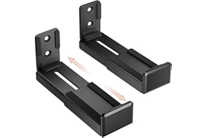 PUTORSEN Support Mural Universel pour Barre de Son - Profondeur réglable 90-154mm - Bras de Fixation, Capacité de Charge 15kg,Noir