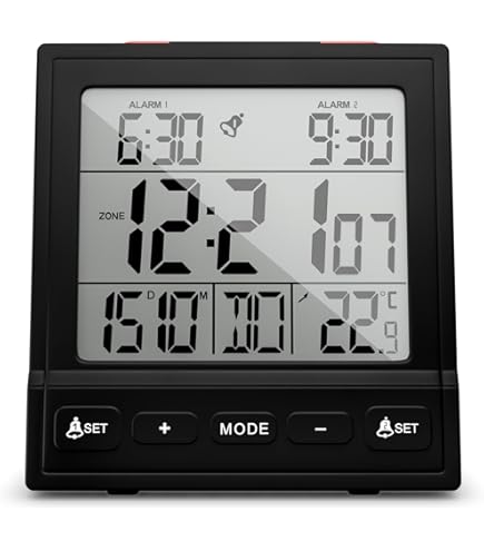 Technoline WT 753 Radio-Controlled Alarm Clock Plastic Silver