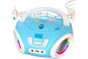KLIM Candy Kids Boombox CD-Player für Kinder NEU + UKW-Radio + Inklusive Batterien + Blaues Radio - CD Spieler Kinder mit Lautsprechern + Perfekt für Kinder und Kleinkinder