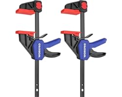 WORKPRO 6-Inch/150mm Ratchet Bar Clamp Set, 11-inch/285mm Spreader, Quick Release and One-Handed Clamp, Ideal for Woodworking