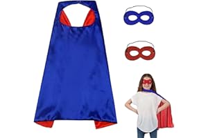 Sricam Superhero Kid Cape & Mask,Fancy Dress Cosplay hero clothing,Festival Dress up for boys And girls,Party Kids Dress up Costumes.(2 mask & 1 cape)