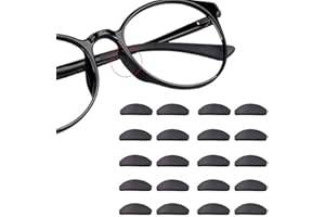 ‎RECCISOKZ 12 Paare Adhesive Nasenpads Anti Rutsch Silikon Brillen Pads für Gläser Sonnenbrille Brille (1 mm Schwarz)