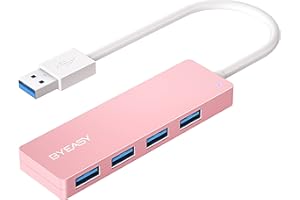 BYEASY USB Hub,USB Splitter for Laptop, USB 3.0 Hub,Multi USB Port Expander,Fast Data Transfer 4 Port USB Hub Compatible with Windows PC, Mac, Printer, Mobile HDD