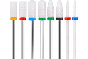 ‎PIASHOW Piashow 8 Stück Keramik Bits für Nagelfräser - Fräser Bit für Gelnägel, Professioneller Nagelfräser Aufsätze, Nagelfräser Bit für Entfernen Nagel Gel, Acryl Nagel, Maniküre Pediküre(3/32")