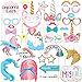 Produktbild BESTOYARD Glitzer Einhorn Photo Booth Props Einhorn Party Lustige Regenbogen Pegasus für Baby Shower Geburtstag Party Dekoration Liefert 30 Pcs