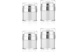 Litimkat 4 szt. Airless dozownik z pompką, 15 ml, 30 ml, do wielokrotnego napełniania, przenośny pojemnik kosmetyczny do kremu, balsamu w podróży, w domu