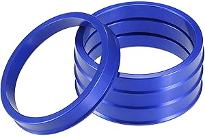 A ABSOPRO Anillos Centradores de Buje de Coche OD 66.6mm A ID 57.1mm Anillos Centradores de Buje Espaciador de Centro de Rueda de Aleación de Aluminio Azul (Juego de 4)