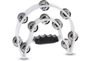 GEWA jingle wreath half moon - 20-pairs of chrome-plated jingles - double row - color white