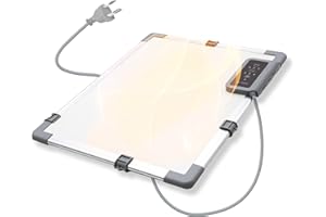 MI-HEAT Calentador de escritorio por infrarrojos, 36 x 45 cm, placa térmica, 117 W, estación de trabajo, oficina, hogar, oficina, mostradores de recepción, información debajo de la mesa, montaje magnético