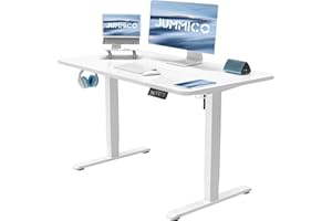 ‎JUMMICO JUMMICO Höhenverstellbarer Schreibtisch Höhenverstellbar Elektrisch, Ergonomischer Steh-Sitz Tisch Stehpult Verstellbarer Computertisch,Stehschreibtisch Bürotisch Standing Desk,100 x 60 cm, Weiß