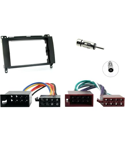 Tomzz Audio 2434-017 Set Di Cornici Radio Compatibili Con Mercedes A (W169) B (W245) Sprinter (W906) Viano Vito Nero Con Adattatore Quadlock ISO - 11