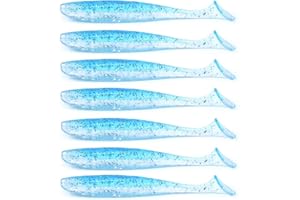 East Rain Appâts Souples Easy Shiner avec Queue pour leurres de pêche adaptés à Tous Les Types de Plates-Formes (PVC,10cm/4.8g,6options de Couleurs,7pcs/Paquet)
