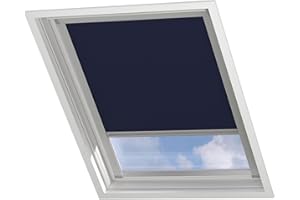 RAAMDECORATIE Radeco® Tenda per finestra da tetto - Oscurante - Blu scuro - Compatibile con Velux: C04