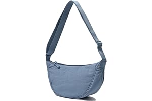 DWDC Bolso bandolera, bolso de hombro para mujer, pequeño, de nailon, media luna, suave, informal, bolso cruzado, bolso de pecho, bolso bandolera