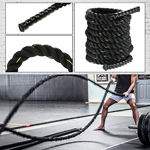 TOMSHOO Battle Rope Schwungseil Länge 10M/12M /15M Trainingsseil Sportseil Schlagseil für Sprung- Kletterübungen oder Tauziehen - 4