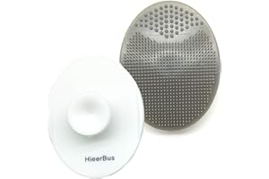 HieerBus Spazzola Pulizia Viso in Silicone Massaggiatore Esfoliante,Rimozione dei punti neri, pulizia dei pori, Ideale per le donne Uomini tutti i tipi di pelle,2 pezzi,bianco+grigio