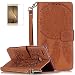 Produktbild Leder für Huawei P9 lite Hülle,Sonnenblume Serie Muster Leder PU Lederhülle Flip Hülle Case Bookstyle Cover Schale Stand Ständer Etui Schutzhülle Tasche Wallet Case Leder Tasche mit Weich TPU Innere Brieftasche Schutzhülle+High Definition(HD)/Displayschutzfolie[Braun]