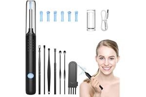 TIGAYHC Ear Wax Removal,Ear Cleaner with Camera,Smart Visual Earwax Remove Kits with 7 Pcs Ear Set for Daily Ear Pick,6 LED Lights,5 Ear Scoop Ear Tips Replacement-Ear Cleaner for iOS & Android (N3Pro-Black)