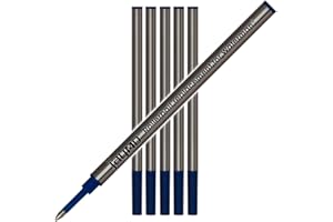 Jaymo - 6 - Reemplazo de recargas de tinta azul compatibles con Waterman bolígrafos roller de tinta. Escritura fluida en tinta alemana y punta fina de 5 mm. Waterman #S0112680 / 540961 / 54091