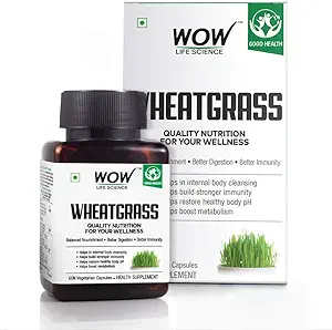 WOW Wheatgrass 800mg - 60 Vegetarian Capsules