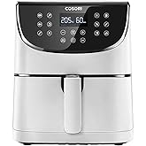 Cosori Freidora de Aire Duradera 5.5L Air Fryer 1700W, Tecnología Rapid, 55% Menos Energía, 13 Automáticos Modos, Uso Fácil, 