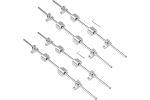 CNCMANS 4 pezzi albero lineare da 550 mm, diametro 8 mm, guida lineare da 550 mm, albero di precisione con 8 pezzi SK8 supporto orizzontale e 8 pezzi SCS8UU cuscinetto lineare per stampanti 3D