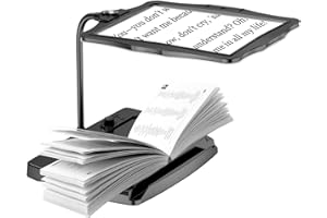 NIAAZI Lupa cuadrada con luz y soporte, lupa iluminada LED de cristal real, 5 modos de color regulable sin niveles, lámpara de escritorio con pinza para lectura, manualidades, aficiones, trabajos de cerrar,