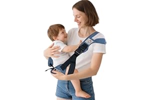 JOYNCLEON Portabebè Fisiologico da Neonato a Bambino, Fascia Portabebè Laterale con Spallone Extra Largo, Regolabile ed Ergonomico 0-36 Mesi, per Viaggi e Supporto Anca Sano（blu）
