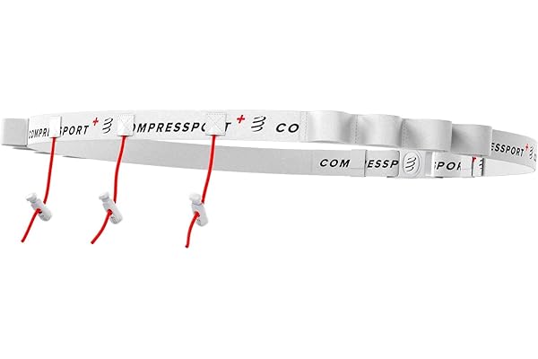 Compressport - Ceinture Porte-Dossard - Race Belt - Course à Pied, Vélo - Entièrement Ajustable et Fonctionnel - Ideal pour Transporter vos Gels