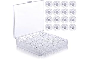 TADPOLEZ 50 Pcs Carretes Bobinas De Plástico,Universal Transparente Canillas Canillas Vacias Máquina De Coser Canillas Carretes De Máquinas De Coser De Plástico Transparente Para Máquina De Coser Multifunción