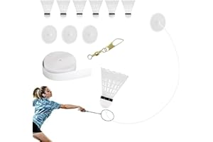 NEWHSY Single-Player Badminton Training Kit Portable Badminton Practice Equipment with 40 Elastic Cord Adjustable Single Badminton Trainer Set Indoor