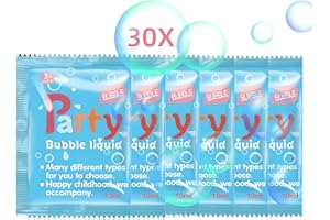 DUOLEEY 30 Stück Seifenblasen Nachfüllflasche Konzentrat 10 ml 1:5 gemischt mit Wasser ist gleich 60 ml Seifenblasen Flüssigkeit Leicht zu transportieren und zu speichern für Seifenblasen Spiele