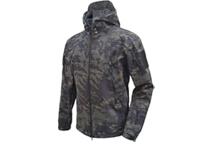 MakingDa Vestes imperméables pour hommes Manteau à capuche décontracté Softshell doublé polaire Vestes de course Tactique Travail militaire Pêche Chasse Escalade
