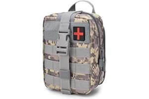 NuCamper Molle Sac de Premiers Secours,Sac de Trousse de Premiers Soins Vide,Poche Tactique de Premiers Soins pour Randonnée Camping Sports de Plein Air
